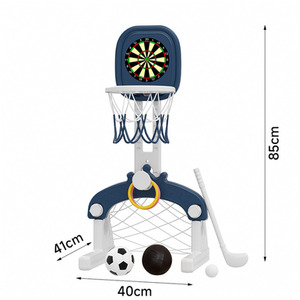 Kidkid 5-in-1 Kids Sports Playset Basketball Hoop - Blue and White by Kidkid