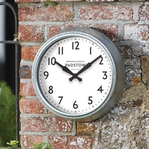Outdoor Padstow Wall Clock - Silver by Garden Mile
