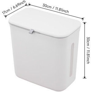 White Hanging Kitchen Trash Bin with Lid - White by Livingandhome