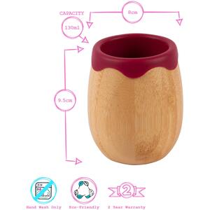 130ml Bamboo Baby Trainer Cup - Red / 9.5cm by Tiny Dining
