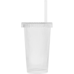 Glass Cup with Lid and Straw - Clear