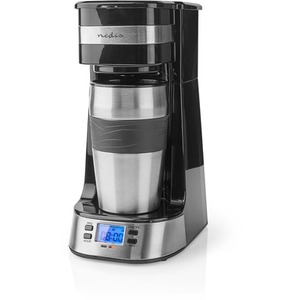 Single Serve Coffee Maker and Travel Mug - Silver / 402ml by Nedis