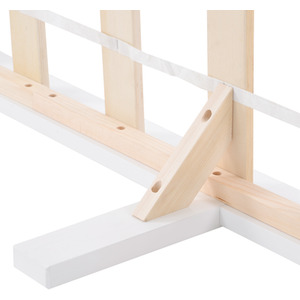 Solid Wooden Bed Frame for Adults Kids - White / 94cm by Abrihome