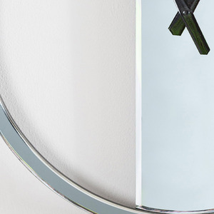 Round Modern Mirror Wall Clock - Clear by Vanity Living