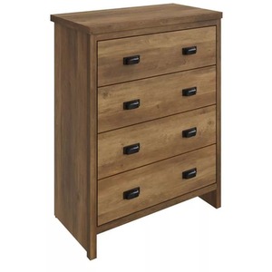Brown 4 Piece Set 3 Door Wardrobe 4 drawer chest and 2 Bedside Tables - Brown by Wyld and Coco