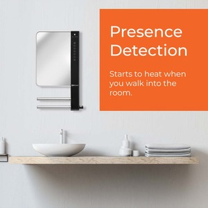 Radialight Windy Electric Bathroom Fan Heater With Towel Bars - White / Steel by Radialight