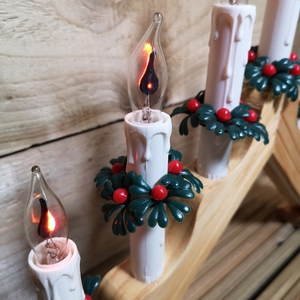 Premier 7 Flickering Bulb Christmas Candle Bridge - White by Samuel Alexander