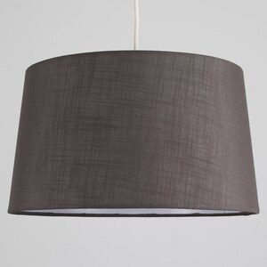 Modern Tapered Grey Faux Linen Ceiling Pendant Table Lamp Light Shade - Grey by ValueLights