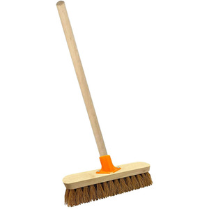 10 Inch Traditional Coco Sweeping Broom With Wooden Handle - Brown by STORM TRADING GROUP