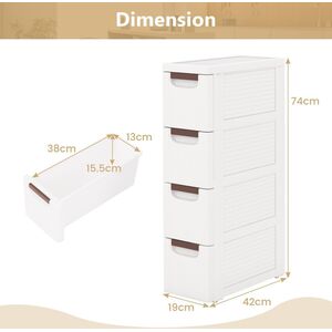 4-Drawer Bathroom Storage Unit - White by Costway