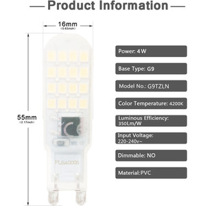 4W LED Mini Bulb G9 - 4200K / Natural White by ExtraStar