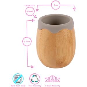130ml Bamboo Baby Trainer Cup - Grey / 9.5cm by Tiny Dining