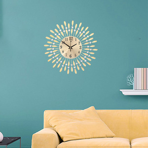 Crystal Sun-Shaped Wall Clock - Gold by Livingandhome