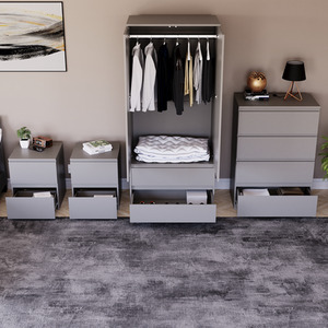 Denver Bedroom Set (2 Drawer Bedside (x2), 4 Drawer Chest, 2 Door Wardrobe) by Vida Designs