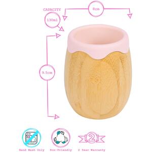 130ml Bamboo Baby Trainer Cup - Pastel Pink / 8cm by Tiny Dining