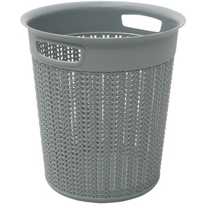 12L Knit Design Loop Plastic Round Bin by JVL