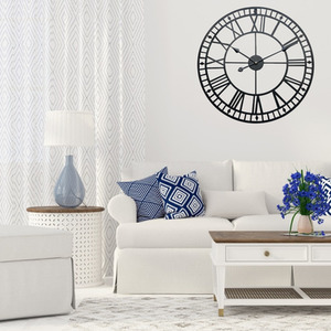 Vintage Silent Skeleton Wall Clock - Black by Livingandhome