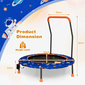Kids Trampoline LED Lighting Exercise Rebounder - Blue by Costway