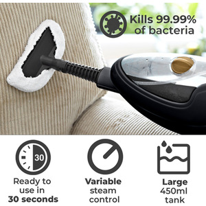 Neo 10 in 1 1500W Hot Steam Mop Cleaner and Hand Steamer - Black by Neo