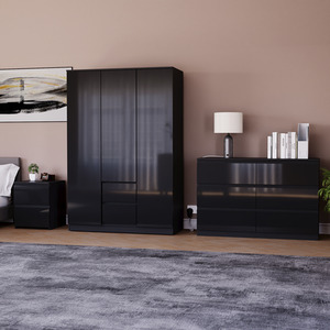 Vida Designs Glinton 3 Piece FSC Bedroom Set - Black by Vida Designs