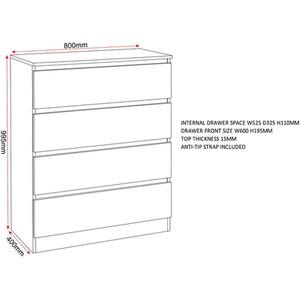 Malvern 2 Door Wardrobe Bedroom Set - White by Seconique