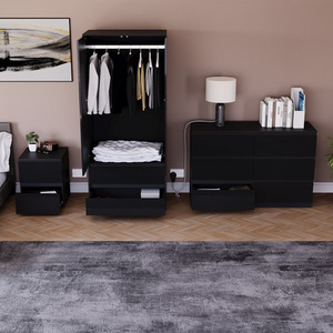 Vida Designs Glinton 4 Piece FSC Certified Bedroom Set- Black by Vida Designs