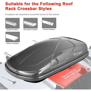 400L Cargo Box Waterproof Rooftop Cargo Carrier by Costway