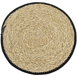 Pack of 4 Malmo Woven Edge Placemats - Brown & Black
