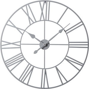 Vintage Round Wall Clock - Grey - Grey by Home Garden Direct