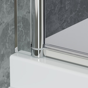 Rotatable Single-Sided Tempered Glass Shower Screen - Silver by Livingandhome