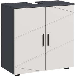 kleankin Under Sink Cabinet with Shelf Light Grey - Light Grey by kleankin