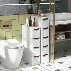 4-Drawer Bathroom Storage Unit - White by Costway