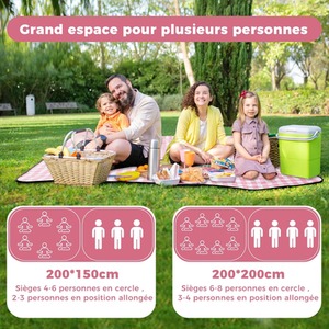 Picnic Blanket Beach Mat Outdoor Rug - Red / 200cm