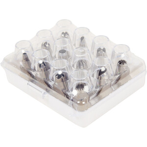 Pack of 12 Stainless Steel Piping Nozzles - Silver