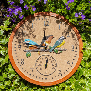 Garden Wall Bird Clock - Cream by Garden Mile