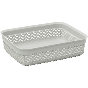 Droplette Design Set of 3 Rectangular Plastic Storage - Grey by JVL