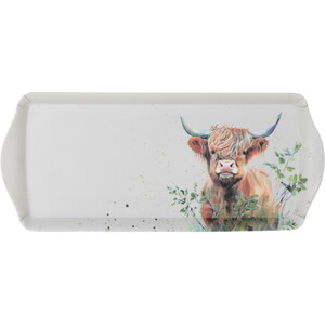 Highland Cow Tray - White / Long Drinks Tray by Impress