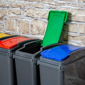 Yellow 25L Slimline Kitchen Bin Recycling Rubbish Waste Dustbin Flip Lid - Graphite & Yellow by Wham