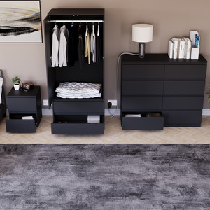 Denver Bedroom Set (2 Drawer Bedside, 8 Drawer Chest, 2 Door 2 Drawer Wardrobe) by Vida Designs