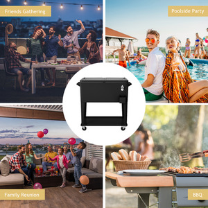 76L Rolling Cooler Cart - Black by Costway