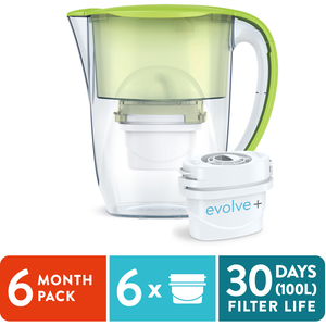 Oria Water 2.8L Filter Jug - Green / 6 pack by Aqua Optima