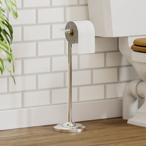 Floor Standing Toilet Roll Holder - Chrome by Vida Designs