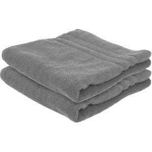 Cotton Bath Towels - 135cm x 70cm - Pack of 2 - Grey by Nicola Spring