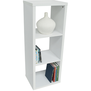 CUBE - 3 Cubby Square Display Shelves Vinyl LP Record Storage - White - White by Watsons
