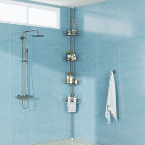 4-Tier Metal Corner Shower Rack - Silver by komore