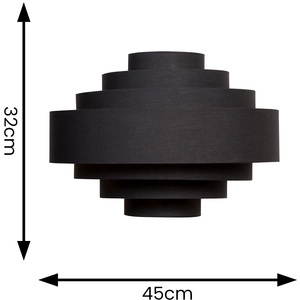 Sette Black Ceiling Pendant Shade - Black by ValueLights