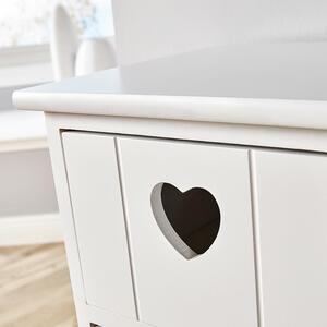 Home Source Lovestack 4 Heart Handle Drawer Chest Storage Unit - White by Home Source