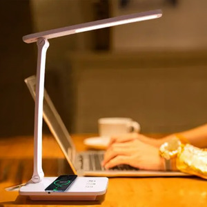 LED Desk Lamp with Wireless Charger - White by Nicoman