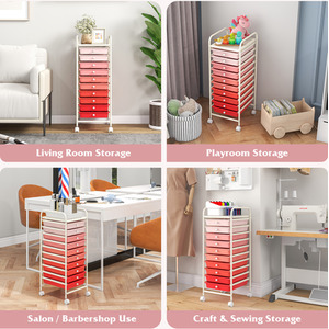 10 Drawer Rolling Storage Cart by Costway