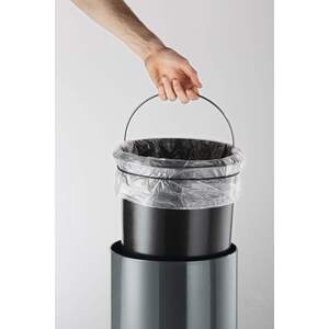 Durable Round Metal Pedal Bin - Charcoal / 20l by Durable